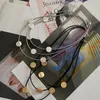 Choker Monlansher Metal Bead Pendant Multi Layered Women's Leather Necklace Sweater Chain Fashion Jewelry Gift