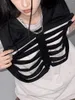 Women's Hoodies Halloween Y2k Skeleton Vest For Women Gothic Sleeveless Skull Pullover Sweatshirt Punk Tank Top Streetwear