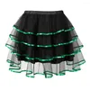 Skirts Sexy Ruffles Layered For Women Ribbon Trim Punk Tutu Skirt Corset Dancing Mini Plus Size Cosplay