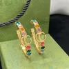 2022 NEW COLOR DIAMOND HOOP HUGGIE EARRISS ARETES ORECCHINI 패션 성격 대형 원 귀걸이 여성 웨딩 파티 277P