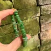 Natural Green Jade Armband Nephrite Armband smycken Handgjorda stenar gåva Lucky Jewelry