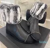 Bottines classiques en cuir de veau pour femme, bottes de neige d'hiver, respirantes, antidérapantes, chaussures décontractées confortables