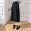 Skirts Ladies Elegant Fashion Large Hem Pleated Long Black Skirt Women Clothes Girls Korean Chic Casual Faldas Largas Py9121