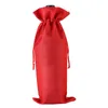 Other Event Party Supplies 10pcs/lot 15x35cm Linen Wine Bottle Bags with Drawstring Wine Bag Wedding Party Decoration Wine Bags Gift Champagne Pouch 230907