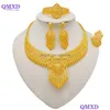 Ensembles de bijoux Dubai couleur or pour femmes boucles d'oreilles indiennes collier Nigeria cadeaux de fête de mariée marocaine 230215 livraison directe Dhqaj