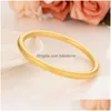 Bangle 24K 65 mm goud Dubai armband Afrika Arabische artikelen 4 stuks assembleren groothandel mode schurende stralen sieraden drop levering Brac Dh8Fb