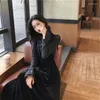 Casual Dresses 2023 Style Spring Clothing Women's Dress Retro Gracieful Velvet Two-Piece Set midje spets