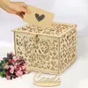 Other Event Party Supplies Wedding Card Box Envelope Gift Card Wooden Boxes Hollow Floral Pattern Invitation Card DIY Box Wedding Party Decoration Supplies 230907