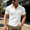 Men's Polos Men Summer Fast Dry Gym Shirts Fashion Short Sleeve Buttonup Shirt Streetwear Causal 2023 Collar Solid Pullover Clothing 230907