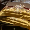 Conjuntos de cama 1400TC Conjunto de algodão de seda King Queen Size Bordado Duvet Cover Flatsheet Grosso Colcha 4610pcs 230907