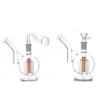 도매 담체 수제 흡연 유리 DAB 장비 배관 기능 6Tree Perc Water Bongs 독특한 Shisha Heady Oil Rigs Pipes 14mm 관절