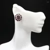 Boucles d'oreilles pendantes en argent massif 925, 8g, arrivée Iolite violet améthyste blanc CZ, bijoux pour femmes