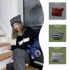 Baretten Winter Dames Grappig Duivel Hoorn Handgebreide muts Straat Hip Hop Dame Stretch Casual Warm Gestreepte Pullover Hoeden Unisex Caps