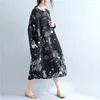 Robes décontractées Robe Automne 2023 Printemps Femme Littéraire Oversize Lâche Folk O Cou Manches Longues Boho Chic Coréen TA1237