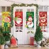 Décorations de Noël Joyeux suspendus bannière en tissu créatif dessin animé fond tissu décor pour la maison pendentifs de Noël Navidad Noel 230908