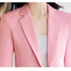 Frauen Anzüge Koreanische Mode Mantel Blazer Frauen 2023 Büro Dame Tops Langarm Rosa Herbst Kleidung OL Jacke