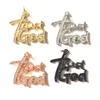 Charms 5pcs Zirconia Paved Trust God Word Letter Charm for Women Bracelet Making Religious Necklace Pendant Jewelry Accessory Wholesale 230908