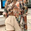 Plus Size Femmes Survêtements Beach Resort Style Vêtements Designer Nouvelle Mode Blouses Imprimées Chemises Shorts Deux Pièces Ensemble Tenues Assorties