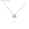 Pendanthalsband FRIVOLE Pendanthalsband 3 Leaf Clover Multiplikationer Styles Gold Rose Silver Crystal Diamond Mini Small Q230908