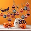 Autres fournitures de fête festive 12 buah Halloween gantung bola ornamen laba laba Web hantu kucing dicetak liontin untuk 2023 pesta rumah perlengkapan dekorasi 230907