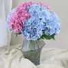 Decorative Flowers Creative Artificial Flower Eco-friendly Hydrangea Vibrantly Color Home Decoration Silk