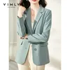 Ternos femininos blazers vimly primavera outono elegante blazer para mulheres escritório senhoras negócios casual alfaiataria lapela manga longa terno jaquetas outwear 230907