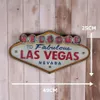 Las Vegas Welcome Neon Sign for Bar Vintage Home Decor Painting Illuminated Hanging Metal Signs Iron Pub Cafe Wall Decoration T200269f