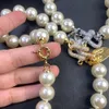 Version Empress Dowager Planet Diamond Horseshoe Pearl Necklace Saturn High Luxury Women's Clavicle Chain