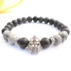 Bracelet jaspe carte pour hommes, bijoux de casque de guerrier, Onyx noir mat, Bracelet spartiate, gladiateur, MG0779, 2958