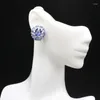 Boucles d'oreilles pendantes en argent massif 925, 8g, arrivée Iolite violet améthyste blanc CZ, bijoux pour femmes
