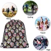 Storage Bags Mexican Sugar Skl Dstring Backpack Bag Dead Of The Colorf Skeleton Flowers Heart Pattern Sport Gym Sack String Yoga For Otdsc