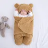 Sleeping Bags Kantong Tidur Bayi Baru Lahir Selimut Bungkus Lembut Amplop untuk Kain Bulu Tebal 0 6 Bulan 230907