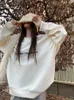 ディープタウンkpop harajuku特大のスウェットシャツ女性韓国ヴィンテージストリートウェアレター刺繍フーディーヒッピー美学トラックスーツ