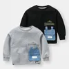 Sweats à capuche Sweats 2023 Printemps Automne Mode 2 3 4 5 6 7 8 10 Ans Enfants Noir Gris Denim Poche Couleur Patchwork Sweat Pour Enfants Bébé Garçon 230907