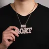 Pendanthalsband The Bling King Custom 2 Size Baguettecz Letters Pendant Micro Paled CZ Personlig liten bokstavslås Halsband Hiphop smycken 230908