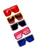 Fashion Kids Rhinestone Square frame eyewear glasses children bling Uv protection sunglasses boys girls cool beach glasses A4921250v