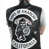 Herrvästar mode pu läder rock punk väst män cosplay kostym svart färg motorcykel cyklist ärmlös jacka kappkläder 230908