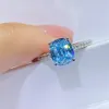 Pierścienie klastrowe Shipei 100% 925 Sterling Srebrny Akwamarynowy kamień ślubu Wedding zaręczynowy rocznica biżuterii elegancka elegancka vintage ring263y