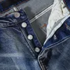 Fit 2024 tvättade herr mode jean amiirii demin hål lila byxor slitna smala jeans avslappnad mångsidigt mode med mens 9slq