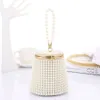 Inget varumärke New Pearl Dinner Bag Net Red Mini Portable Evening Bag Crowdsourcing Diy Pearl Bucket Bag