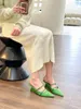 Kleidschuhe Baotou Halbe Hausschuhe Frauen 2023 Sommer Oberbekleidung Mode Feste Farbe Spitze Ende Zehe Dicke Ferse High-Heeled Damen