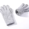 Перчатки с пятью пальцами женские зимние теплые вязаные мужские однотонные шерстяные варежки с сенсорным экраном толстые велосипедные вождения H 230908