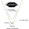 LEXODY Collane di Diamanti per Donne Collana a Foglia Delicata Placcata in Oro 14K Collana a Strati con Luna in CZ Collane Girocollo con Diamanti Semplici per Donne Gioielli Alla Moda Regali per G