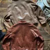 Veste de motard classique en cuir Faux rasoir émoussé pour hommes, Vintage américain, cuir de vache Batik non revêtu, court, Style occidental, revers, 230908