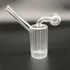 Pot à fumer en verre à grain vertical Tuyau en verre Brûleur à mazout Bong Narguilé Fumer Tuyau en verre transparent