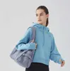 LL-220 Sports Coat Women's Half Zipper Hoodie tröja Löst mångsidig baseballdräkt Running Fitness Yoga Gym Clothing Jacket Top
