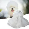 Vestuário para cães Vestido aconchegante gaze roupas de cachorrinho renda laço-nó confortável pequena princesa branca