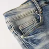 Sokak 2024 Amiirii Moda Jean Mor Demin High Jeans Erkekler Kırık Yama İnce Taytlar #866 G863