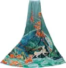 Foulards Foulard en soie de mûrier pour femmes, écharpe longue en Satin imprimé de fleurs, châleLF2030908