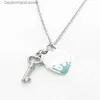 Collane con ciondolo chiave cuore collana femminile in acciaio inossidabile coppia grande blu rosa verde ciondolo gioielli per collo regalo fidanzata accessori all'ingrosso Q230908